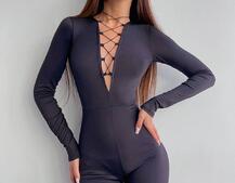 Трикотажний комбінезон зі шнурівкою  Трикотажний комбінезон зі шнурівкою  | PUSHKA SHOP