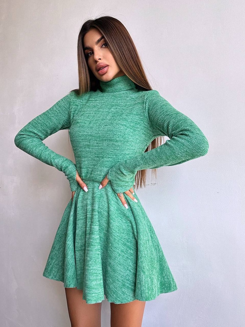 Трикотажна сукня міні із спідницею сонцем     Трикотажна сукня міні із спідницею сонцем     | PUSHKA SHOP