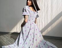 Сукня- міді  з квітковим принтом Сукня- міді  з квітковим принтом | PUSHKA SHOP