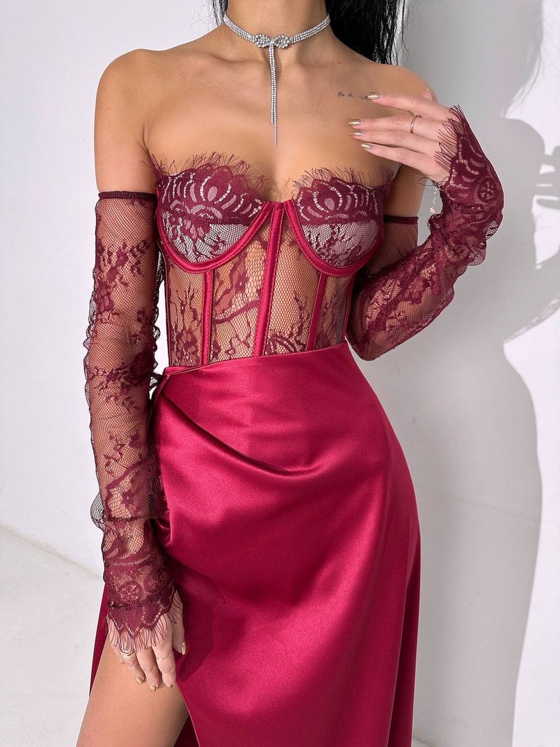 Комплект: мереживний корсет  +  спідниця максі   | PUSHKA SHOP