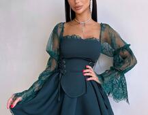 Сукня з корсетом декорована мереживом  Сукня з корсетом декорована мереживом  | PUSHKA SHOP