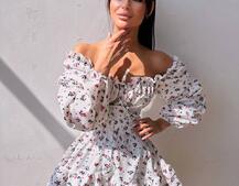 Сукня з квітковим принтом з воланами на ґудзиках  Сукня з квітковим принтом з воланами на ґудзиках  | PUSHKA SHOP