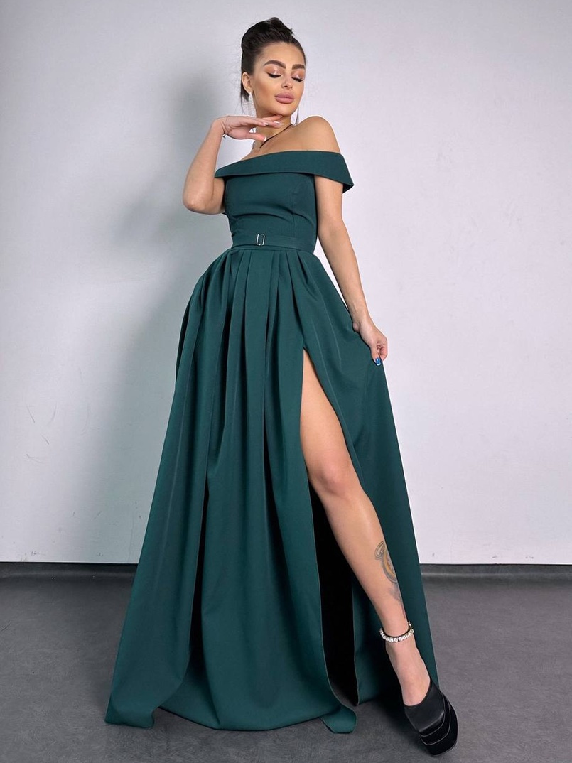 Сукня максі з відкритими плечима  | PUSHKA SHOP