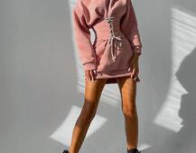 Худи на флисе + корсет на шнуровке  Худи на флисе + корсет на шнуровке  | PUSHKA SHOP