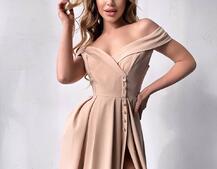 Сукня максі  з розрізом на спідниці  Сукня максі  з розрізом на спідниці  | PUSHKA SHOP