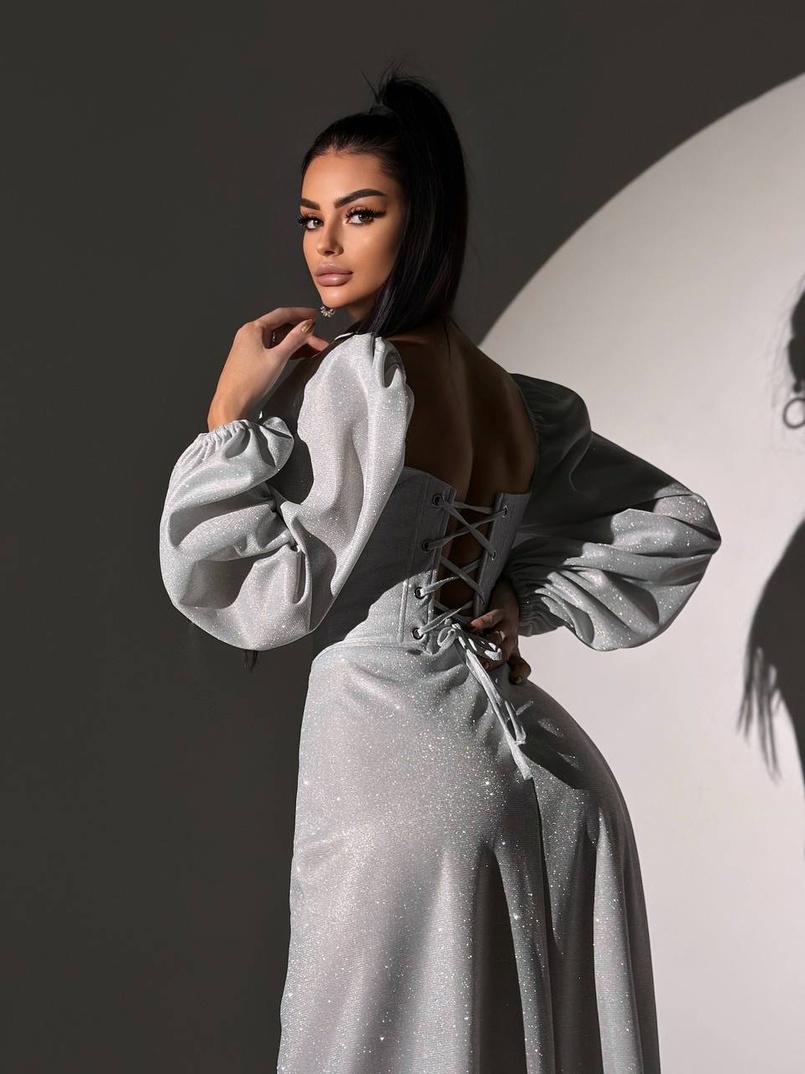 Сяючий комплект: корсет  + спідниця  максі з драпіруванням | PUSHKA SHOP