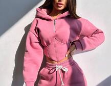 Комплект на флісі : худі з елементами корсету + штани  | PUSHKA SHOP