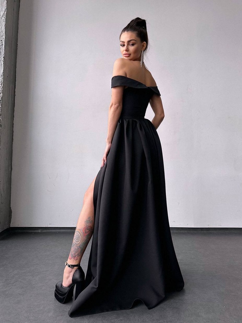 Сукня максі з відкритими плечима  | PUSHKA SHOP