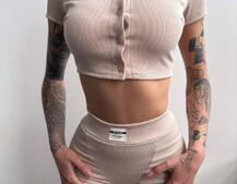 Комплект: топ на ґудзиках + велосипедки | PUSHKA SHOP