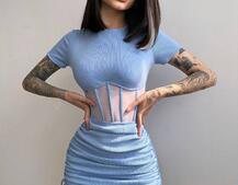 Сукня-міні  з елементами корсету  Довжину спідниці можна регулювати  | PUSHKA SHOP