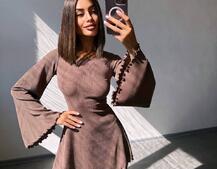 Трикотажна сукня зі шнурівкою на спинці    Трикотажна сукня зі шнурівкою на спинці    | PUSHKA SHOP