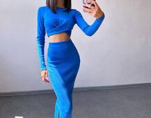 Комплект: топ + спідниця с розрізами  Комплект: топ + спідниця с розрізами  | PUSHKA SHOP