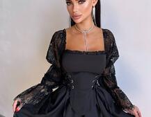 Сукня з корсетом декорована мереживом  Сукня з корсетом декорована мереживом  | PUSHKA SHOP