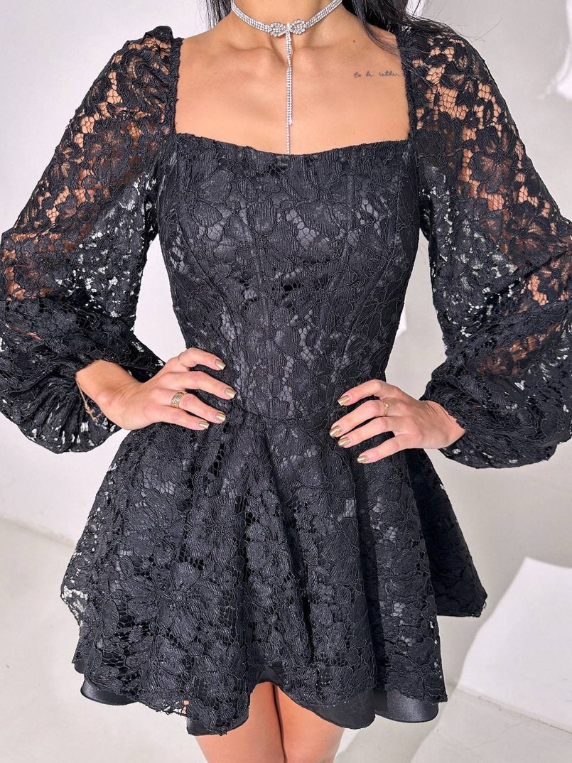 Мереживна сукня з корсетним верхом та пишною подвійною спідницею  Мереживна сукня з корсетним верхом та пишною подвійною спідницею  | PUSHKA SHOP