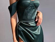 Атласний комплект: корсет бюстʼє + спідниця максі  | PUSHKA SHOP