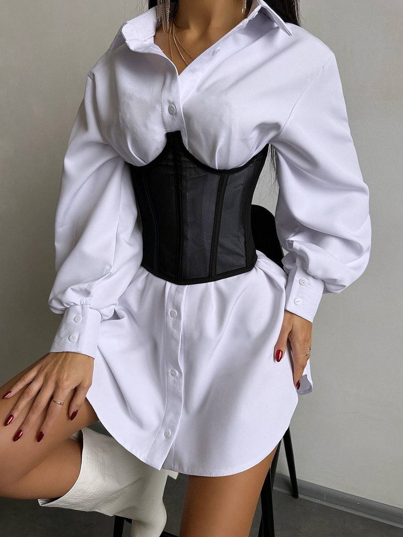 Приталена сорочка + корсет  Приталена сорочка + корсет  | PUSHKA SHOP