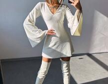 Оксамитова сукня,  декорована стразами з розкльошоними рукавами  Оксамитова сукня,  декорована стразами з розкльошоними рукавами  | PUSHKA SHOP