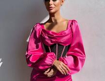 Комплект: корсет, декорований стразами + спідниця міні з драпіруванням   Ручна робота  Комплект: корсет, декорований стразами + спідниця міні з драпіруванням   Ручна робота  | PUSHKA SHOP