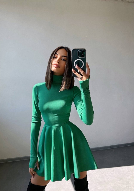 Сукня міні зі спідницею-сонцем  | PUSHKA SHOP