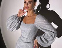 Сяючий комплект: корсет + спідниця міні з драпіруванням Сяючий комплект: корсет + спідниця міні з драпіруванням | PUSHKA SHOP