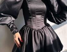 Сукня з обʼємними рукавами та спідницею балоном  Сукня з обʼємними рукавами та спідницею балоном  | PUSHKA SHOP