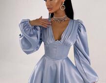 Атласна корсетна сукня  з пишною подвійною спідницею  Атласна корсетна сукня  з пишною подвійною спідницею  | PUSHKA SHOP