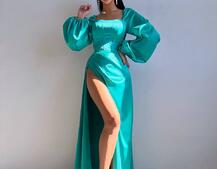 Атласний комплект: корсет + спідниця максі з драпіруванням Атласний комплект: корсет + спідниця максі з драпіруванням | PUSHKA SHOP