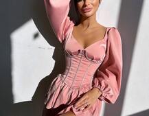 Сукня з корсетом, декорованим стразами  Ручна робота  Сукня з корсетом, декорованим стразами  Ручна робота  | PUSHKA SHOP