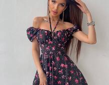 Сукня- міні у квітковий принт | PUSHKA SHOP