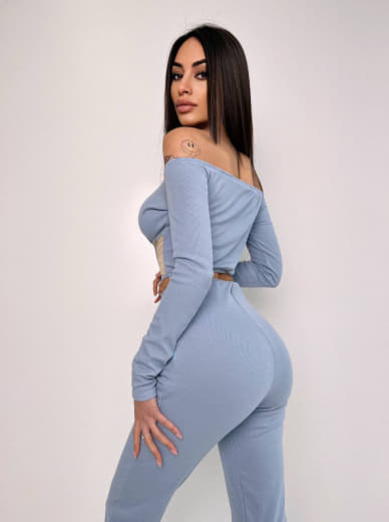 Комплект : штани кльош і топ з елементами корсету  Комплект : штани кльош і топ з елементами корсету  | PUSHKA SHOP