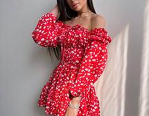 Квіткова сукня з воланами та шнуровкою по спинці Квіткова сукня з воланами та шнуровкою по спинці | PUSHKA SHOP