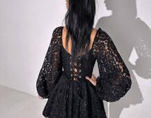 Мереживна сукня з корсетним верхом та пишною подвійною спідницею  Мереживна сукня з корсетним верхом та пишною подвійною спідницею  | PUSHKA SHOP