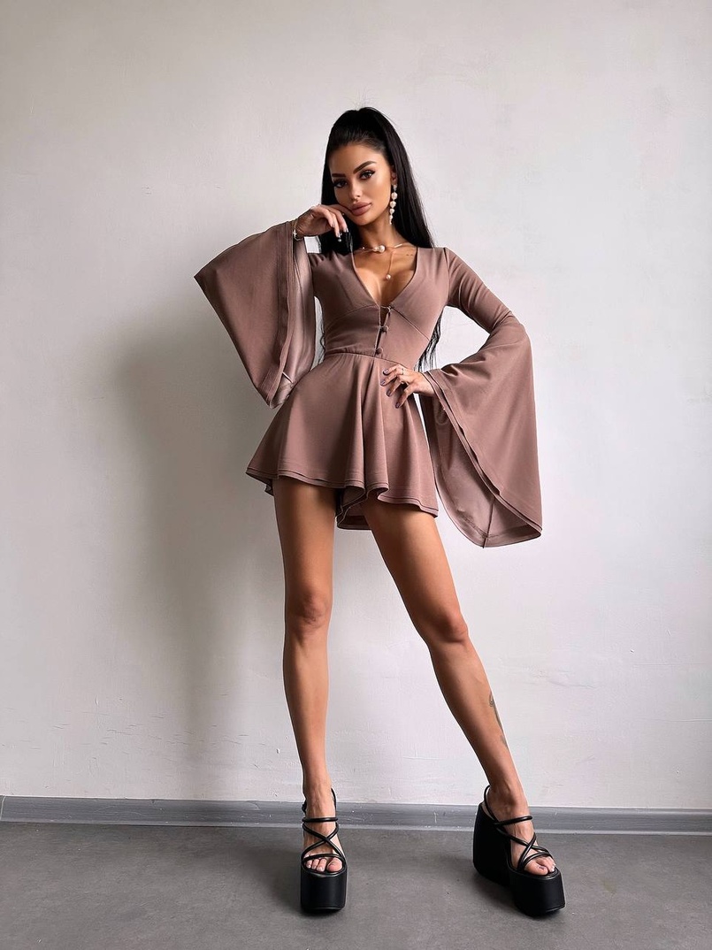 Ромпер з розкльошеними рукавами  Ромпер з розкльошеними рукавами  | PUSHKA SHOP