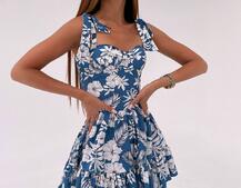 Сукня з чашечками та елементами корсету в квітковий принт  Сукня з чашечками та елементами корсету в квітковий принт  | PUSHKA SHOP