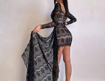 Мереживна сукня міні зі шлейфом Мереживна сукня міні зі шлейфом | PUSHKA SHOP