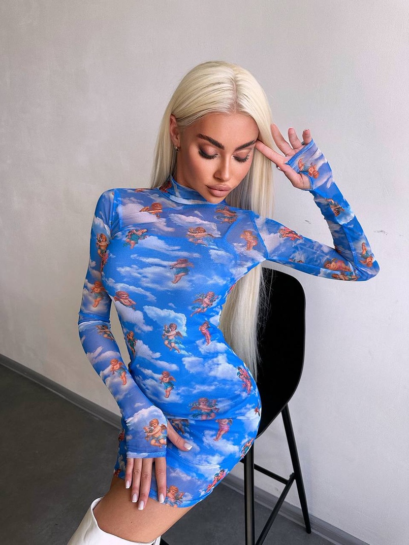 Міні сукня з принтом  | PUSHKA SHOP