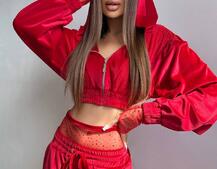 Велюровий комплект декорований стразами( бомбер+ рукавички+ штани + трусики) Велюровий комплект декорований стразами( бомбер+ рукавички+ штани + трусики) | PUSHKA SHOP