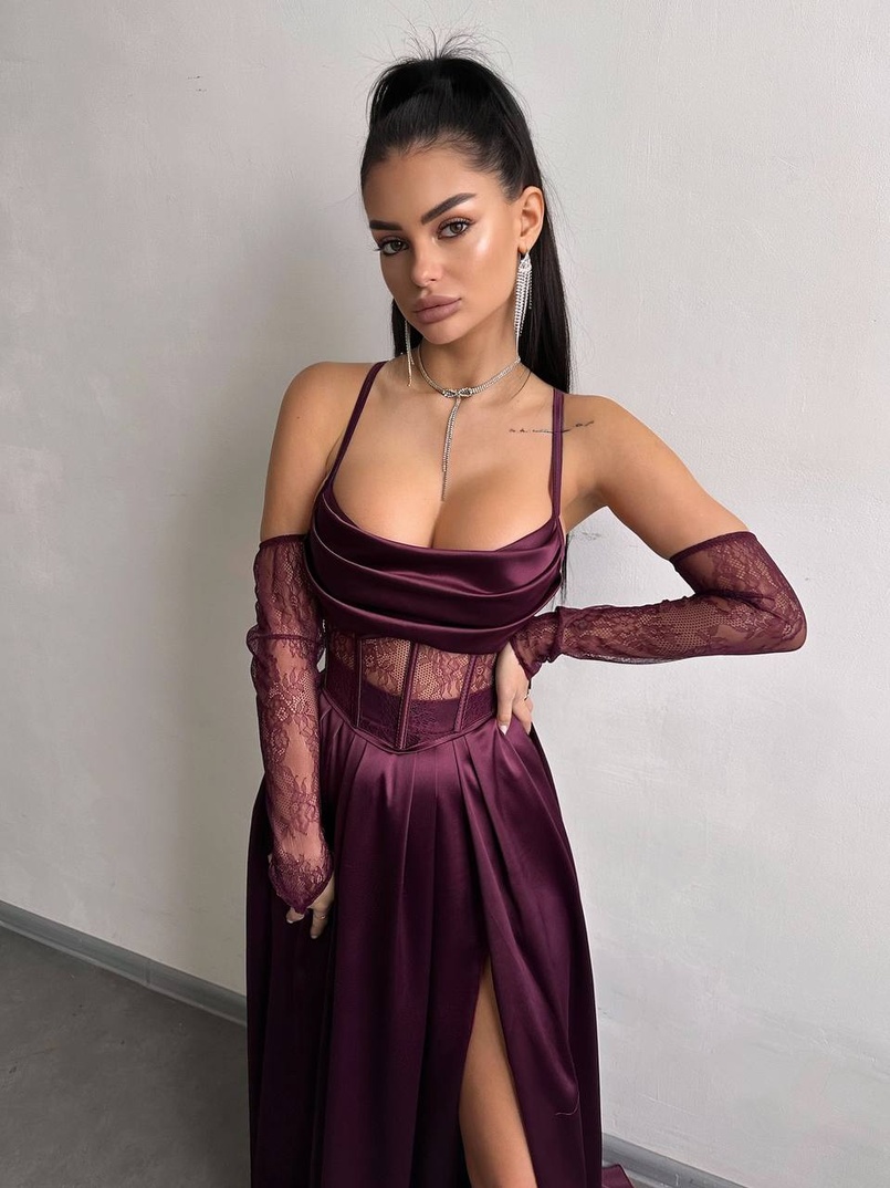 Атласний комплект: корсет + спідниця максі Атласний комплект: корсет + спідниця максі | PUSHKA SHOP