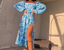 Улюблена сукня-міді зі шнурівкою на спинці та розрізом на ніжці Улюблена сукня-міді зі шнурівкою на спинці та розрізом на ніжці | PUSHKA SHOP