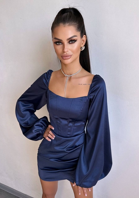 Атласний  комплект: корсет + спідниця з драпіруванням | PUSHKA SHOP