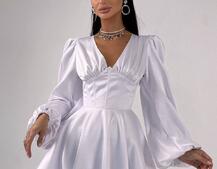 Атласна корсетна сукня  з пишною подвійною спідницею  | PUSHKA SHOP