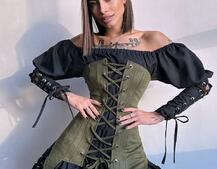 Комплект: сукня декорована мереживом + корсет  Комплект: сукня декорована мереживом + корсет  | PUSHKA SHOP