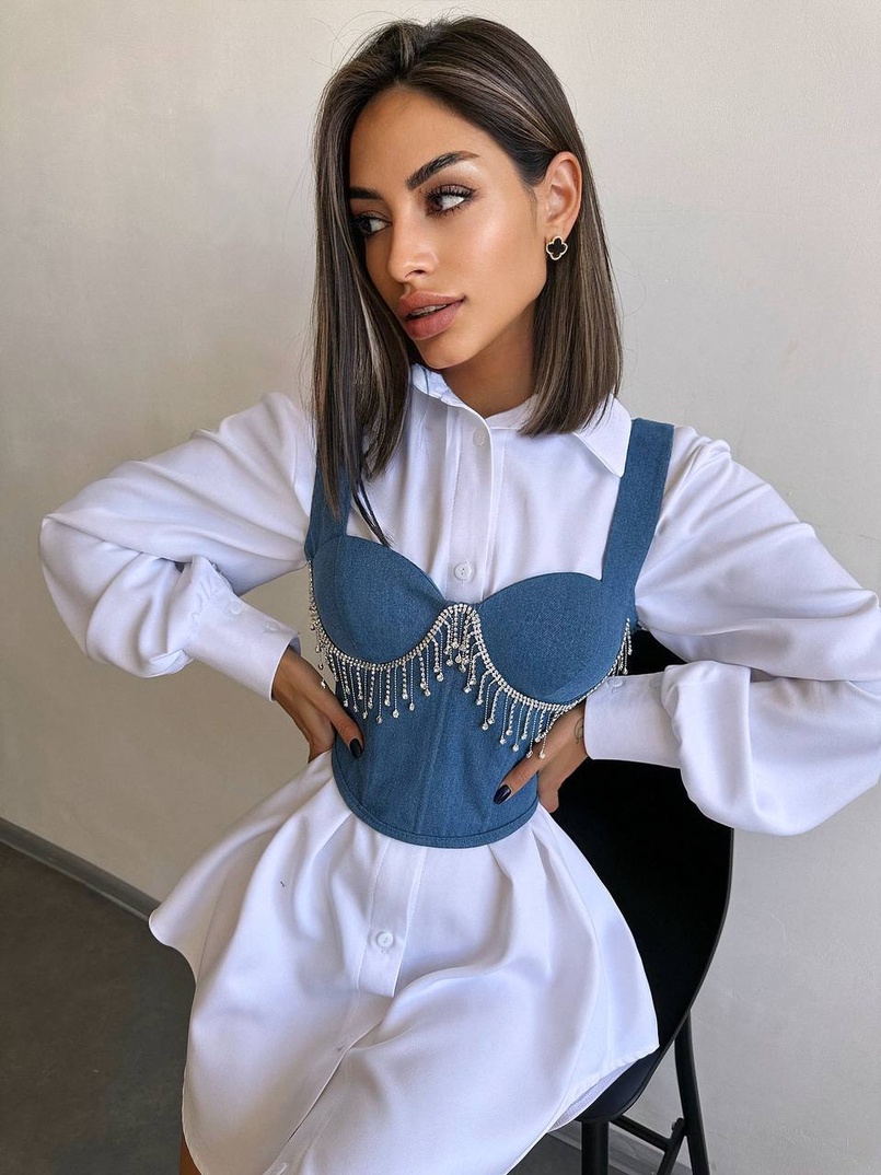 корсет декорований камінцями  Ручна робота корсет декорований камінцями  Ручна робота | PUSHKA SHOP