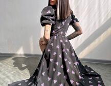 Сукня- міді  з квітковим принтом Сукня- міді  з квітковим принтом | PUSHKA SHOP