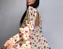 Сукня міні з пишною спідницею та драпіруванням на талії Сукня міні з пишною спідницею та драпіруванням на талії | PUSHKA SHOP