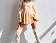 Сукня міні зі спідницею-сонцем  | PUSHKA SHOP