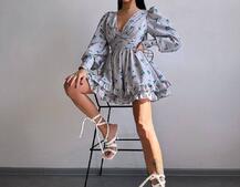 Сукня міні з пишною спідницею та драпіруванням на талії Сукня міні з пишною спідницею та драпіруванням на талії | PUSHKA SHOP