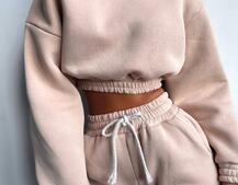 Базовий костюм на флісі з об'ємними капюшоном Базовий костюм на флісі з об'ємними капюшоном | PUSHKA SHOP