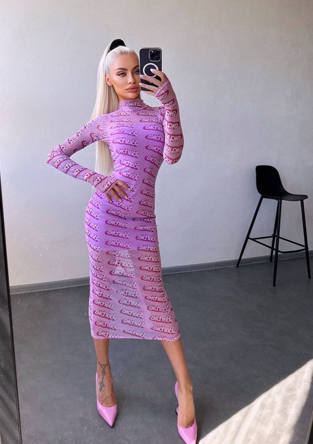 Сукня міді з принтом  | PUSHKA SHOP