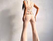 Костюм: піджак на підкладці, штани кльош+ жилет  | PUSHKA SHOP